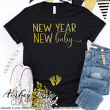New Year New Baby SVG, Digital New Years Eve Pregnancy SVG cut file for cricut, silhouette vinyl machines, Maternity SVG, NYE SVG, Pregnancy Announcement SVG. Custom Pregnancy Reveal Vector for New Year. DXF and PNG version also included. EPS and AI by request. Cute and Unique sublimation file. From Amber Price Design