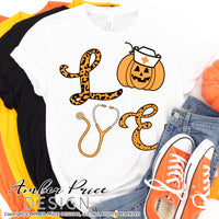 Nurse Halloween SVG, Stethoscope LOVE Halloween SVG cut file for cricut, silhouette, pumpkin Halloween shirt SVG, PNG. Nurse Halloween onesie Vector for Fall and Autumn. Health care worker Fall Halloween shirt DXF PNG version also included. EPS by request. Cute and Unique sublimation PNG file. From Amber Price Design