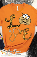 Nurse Halloween SVG, Stethoscope LOVE Halloween SVG cut file for cricut, silhouette, pumpkin Halloween shirt SVG, PNG. Nurse Halloween onesie Vector for Fall and Autumn. Health care worker Fall Halloween shirt DXF PNG version also included. EPS by request. Cute and Unique sublimation PNG file. From Amber Price Design
