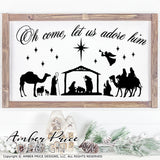 Oh come let us adore Him SVG, Christmas Nativity Scene SVG, Christian Christmas svg design Christmas ornament SVG Jesus is the reason SVG, winter shirt craft, DIY silhouette projects vector files for home decor. SVG Silhouette SVG SVG Files for Cricut Project Ideas Simply Crafty SVG Bundles Vector | Amber Price Design 