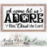 Oh come let us adore Him, Christ the Lord SVG, Nativity Scene SVG, Christian Christmas svg Christmas ornament SVG Jesus is the reason SVG, winter shirt craft, DIY silhouette projects vector files for home decor. SVG Silhouette SVG SVG Files for Cricut Project Ideas Simply Crafty SVG Bundles Vector | Amber Price Design 