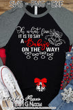 Oh what fun it is to say a BABY'S on the way SVG Christmas Maternity SVG  Christmas pregnancy reveal SVG winter Pregnancy announcement SVG / DIY Maternity shirt project! Announce your twin pregnancy with our shirt design this winter! Our unique SVG files are PERFECT for your pregnancy craft PNG DXF Amber Price Design