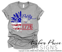 Party like it's 1776 svg, funny 4th of july svg, american flag sunflower svg, patriotic sunflower svg, red white blue sunflower svg, png, dxf, amber price design