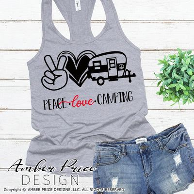 Peace love camping svg png dxf