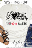 Peace love camping svg png dxf