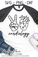 Peace love Cardiology svg, png, dxf, cardiologist svgs, cut file, cricut, silhouette, craft, digital design, download, diy cardiology shirt, anatomical heart svg, clipart, amber price design