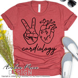 Peace love Cardiology svg, png, dxf, cardiologist svgs, cut file, cricut, silhouette, craft, digital design, download, diy cardiology shirt, anatomical heart svg, clipart, amber price design
