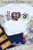 Peace Love Nightmare PNG Jack Skellington sublimation design Funny Halloween printable. Cricut, silhouette, Nightmare before Christmas Jack Skeleton Halloween shirt design for Fall and Autumn. Women's Fall Halloween shirt PNG . High Resolution Cute and Unique sublimation PNG file. Personal Use. From Amber Price Design