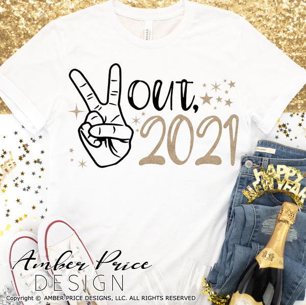 Peace out 2021 SVG, cute New Years Eve shirt svg, Funny New Year 2022 SVG PNG DXF. NYE SVGs, New Years Eve party Shirt cricut svg silhouette Winter new year tshirt design Unique sublimation print file Silhouette File for Cricut Project Ideas Simply Crafty SVG Bundles Design Bundles Vector | Amber Price Design | amberpricedesign.com