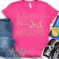 Peace out 2nd grade shirt SVG, end of school shirt SVG, last day of school shirt svg last day of second grade school cut file for cricut, silhouette, 2nd grade teacher SVG. School Vector for going into 3rd grade. New 3rd grader SVG DXF & PNG version included. Cute Unique sublimation file. From Amber Price Design