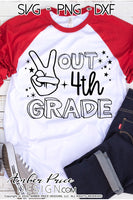 Peace out 4th grade shirt SVG, end of school shirt SVG, last day of school shirt svg last day of fourth grade school cut file for cricut, silhouette. Cute 4th grade teacher SVG. School Vector for going into 5th grade. New 5th grader SVG DXF & PNG version included. Cute Unique sublimation file. From Amber Price Design