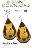 Pitbull SVG, Pit Mom SVG, Pitbull Love SVG, earring cut file for cricut, silhouette, glowforge, digital cut file for vinyl cutting machines like Cricut, and Silhouette. Includes 1 zipped folder containing each SVG file, DXF file, and PNG file. This is a High Res file, at full 300 dpi resolution | Amber Price Design