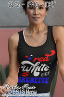 Red White and Brunette SVG, Brunette 4th of July SVG, PNG, DXF, Summer Design, for cricut, cut file, vector, silhouette DXF, glitter sublimation file, screen print, DIY shirt, amber price design