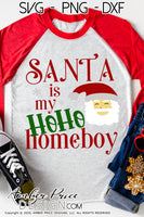 Santa is my HO HO Homeboy SVG Funny Kid's Christmas SVG Funny Christmas SVG, Cute Christmas shirt svg file, Christmas ornament SVG for DIY winter shirt craft, DIY silhouette projects vector files for home decor. SVG Silhouette SVG SVG Files for Cricut Project Ideas Simply Crafty SVG Bundles Vector | Amber Price Design 