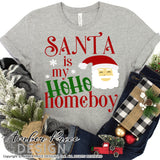 Santa is my HO HO Homeboy SVG Funny Kid's Christmas SVG Funny Christmas SVG, Cute Christmas shirt svg file, Christmas ornament SVG for DIY winter shirt craft, DIY silhouette projects vector files for home decor. SVG Silhouette SVG SVG Files for Cricut Project Ideas Simply Crafty SVG Bundles Vector | Amber Price Design 