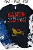 Santa isn't the only one coming to town SVG Winter Maternity SVG for winter! Cute DIY Christmas Pregnancy reveal SVG file for all your DIY Maternity shirt! Announce you're expecting with our creative pregnancy shirt design! Our Pregnancy Announcement SVG is PERFECT for your pregnancy craft! PNG DXF | Amber Price Design