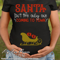 Santa isn't the only one coming to town SVG Christmas Maternity SVG for Twin Cute DIY Christmas Pregnancy reveal SVG file for all your DIY Maternity shirt! Announce you're expecting with our creative pregnancy shirt design! Our Pregnancy Announcement SVG is PERFECT for your pregnancy craft! PNG DXF | Amber Price Design