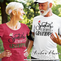 Santa's Favorite Grandma SVG, Santa's favorite Grandpa SVG, Grandparents Christmas SVG,  winter, cute Christmas shirt SVG file DIY festive Holiday decor Christmas ornament SVGs, silhouette projects vector files SVG Silhouette SVG SVG Files for Cricut Project Ideas Simply Crafty SVG Bundles Vector | Amber Price Design 