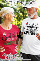 Santa's Favorite Grandma SVG, Santa's favorite Grandpa SVG, Grandparents Christmas SVG,  winter, cute Christmas shirt SVG file DIY festive Holiday decor Christmas ornament SVGs, silhouette projects vector files SVG Silhouette SVG SVG Files for Cricut Project Ideas Simply Crafty SVG Bundles Vector | Amber Price Design 