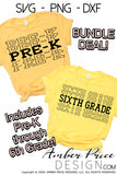 Pre-K through 6th grade squad SVG, back to school shirt SVG, last day of school cut file for cricut, silhouette, Teacher Squad team shirts SVG. Custom grade Vectors for teachers. Preschool, 1st grade, 2nd 3rd 4th 5th grade SVG DXF and PNG versions also included. Cute and Unique sublimation file. From Amber Price Design