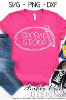 Second grade shirt SVG, back to school shirt SVG, last day of school cut file for cricut, silhouette, 2nd grade pencil frame wreath SVG, 2nd grade teacher SVG. Custom school Vector for going into 2nd grade. New 2nd grader SVG DXF and PNG version also included. Cute and Unique sublimation file. From Amber Price Design