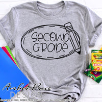Second grade shirt SVG, back to school shirt SVG, last day of school cut file for cricut, silhouette, 2nd grade pencil frame wreath SVG, 2nd grade teacher SVG. Custom school Vector for going into 2nd grade. New 2nd grader SVG DXF and PNG version also included. Cute and Unique sublimation file. From Amber Price Design