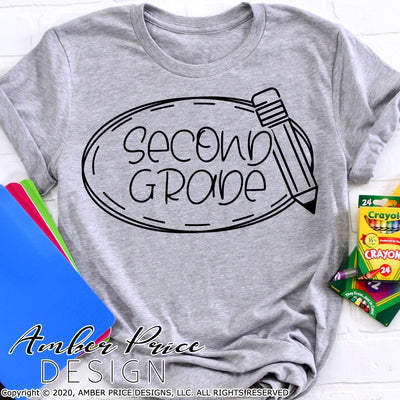 Second grade shirt SVG, back to school shirt SVG, last day of school cut file for cricut, silhouette, 2nd grade pencil frame wreath SVG, 2nd grade teacher SVG. Custom school Vector for going into 2nd grade. New 2nd grader SVG DXF and PNG version also included. Cute and Unique sublimation file. From Amber Price Design