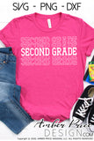Second grade shirt SVG, back to school shirt SVG, last day of school cut file for cricut, silhouette, 2nd grade stacked font echo font SVG, 2nd grade teacher SVG. Custom school Vector for going into 2nd grade. New 2nd grader SVG DXF and PNG version also included Cute and Unique sublimation file. From Amber Price Design