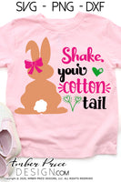 Shake your Cottontail svg, Easter bunny SVG, girl's Easter png, Spring SVG, Kid's SVG Easter bunny png, cute Spring SVG toddler shirt craft DIY Cricut silhouette projects vector files for home decor. Free SVGs for Silhouette SVG Files for Cricut Project Ideas Simply Crafty SVG Bundles Vector | Amber Price Design | amberpricedesign.com
