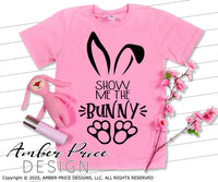 Show me the bunny, Easter Bunny svg, Easter svg, Funny SVG, Easter png Spring SVG, Kid's Easter bunny png, cute Spring SVG toddler shirt craft DIY Cricut silhouette projects vector files for home decor. Free SVGs for Silhouette SVG Files for Cricut Project Ideas Simply Crafty SVG Bundles Vector | Amber Price Design | amberpricedesign.com