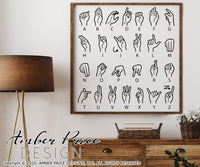 Sign Language alphabet SVG, PNG, DXF, ASL alphabet svg, American Sign Language SVG, clipart, kid, adult, hearing impaired svg, DIY shirt design, cut file, layered vector, for Cricut silhouette crafters crafting craft