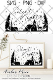 Silent Night SVG, Christmas Nativity Scene SVG, Christian Christmas svg design, Cute Christmas ornament SVG, Jesus is the reason SVGs, winter shirt craft, DIY silhouette projects vector files for home decor. SVG Silhouette SVG SVG Files for Cricut Project Ideas Simply Crafty SVG Bundles Vector | Amber Price Design 
