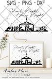 Silent Night, Holy Night SVG, Nativity Scene SVG, Christian Christmas svg design, Cute Christmas ornament SVG, Jesus is the reason SVGs, winter shirt craft, DIY silhouette projects vector files for home decor. SVG Silhouette SVG SVG Files for Cricut Project Ideas Simply Crafty SVG Bundles Vector | Amber Price Design 