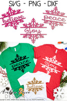 Snowflake SVGs, Christmas ornament SVGs, believe, joy, peace snowy cut file for cricut, silhouette Winter SVG, winter Home Decor SVG. DXF and PNG version also included. Cute and Unique sublimation file. Silhouette Files for Cricut Project Ideas Simply Crafty SVG Bundles Design Bundles, Vectors | Amber Price Design