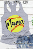 Softball Mama SVG PNG DXF distressed softball clipart