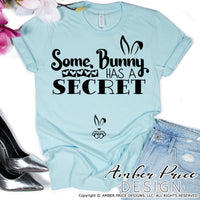 Some bunny has a secret SVG, Easter pregnancy reveal svg, Easter maternity svg, Expecting SVG, Easter png Spring SVG Easter bunny png, cute Spring SVG shirt craft DIY Cricut silhouette projects vector files. Free SVGs Silhouette SVG Files for Cricut Project Ideas Simply Crafty SVG Bundles Vector | Amber Price Design | amberpricedesign.com