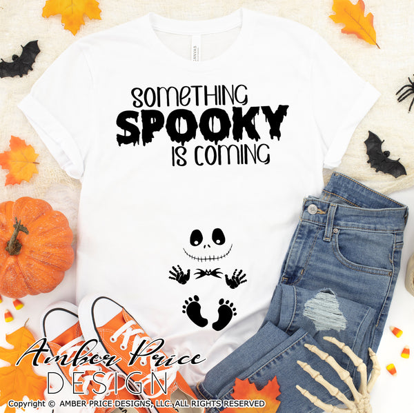 Something spooky is coming SVG, Cute Fall Pregnancy SVG, Funny Fall Maternity SVG files, DIY Pregnancy reveal Shirt for Fall ,Autumn Maternity SVG Cricut SVG Silhouette SVG SVG Files for Cricut, Cricut Projects Cricut Project Ideas Simply Crafty SVG Bundles for Cricut, SVG Design Bundles Vectors | Amber Price Design