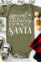 Special Delivery from Santa SVG, Christmas SVG, New Baby onesie SVG, Santa Bag SVG, DIY Kid's Christmas Stocking SVG, winter SVGs cut file DIY festive Holiday home decor SVGs, silhouette projects vector files SVG Silhouette SVG SVG Files for Cricut Project Ideas Simply Crafty SVG Bundles Vector | Amber Price Design 