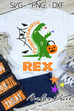 Kid's Halloween SVG PNG DXF, Spookysaurus Rex SVGs, Halloween Dinosaur SVGs,   Cute DIY children's Halloween shirt SVG. Boys or girls SVG cut file for cricut, silhouette, cute Halloween Shirt Vector for Fall and Autumn. Fall shirt SVG DXF PNG versions included. EPS by request. Sublimation file. From Amber Price Design