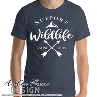 Support wildlife raise kids svg png dxf