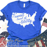 sweet land of liberty svg png dxf america svg, 4th of july svg, patriotic svg, usa svg, america shape svg, hand lettered design