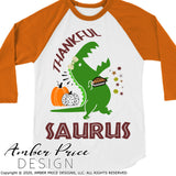 Thankfulsaurus SVG funny Thanksgiving dinosaur SVG for girls. DIY Thanksgiving shirt Kids dino clipart svg design cut file | silhouette. Cute fall DXF also included. Unique sublimation PNG file. Cricut SVG Silhouette Files for Cricut Project Ideas Simply Crafty SVG Bundles Design Bundles, Vectors | amberpricedesign.com