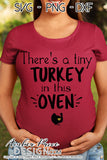 There's a tiny turkey in this oven SVG Fall Pregnancy / Maternity SVG! Cute DIY Thanksgiving Pregnancy reveal SVG files for all your Maternity shirt projects! Announce your pregnancy with our creative fall maternity designs! Our Pregnancy Announcement designs for your crafts! PNG DXF | Amber Price Deign Design bundle