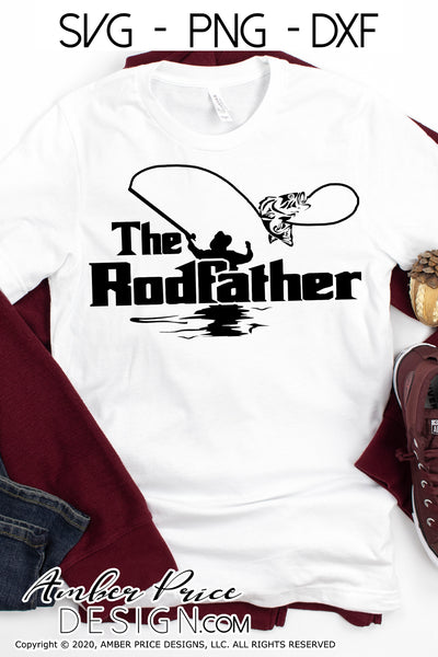 The Rodfather SVG PNG DXF Men's fishing design – AmberPriceDesign