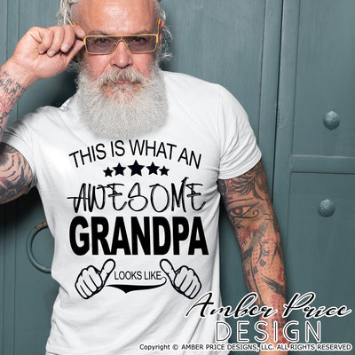 This is what an awesome Grandpa looks like SVG, PNG, DXF, Father's Day SVGs, Thumbs up SVG, Pregnancy Reveal to Grandpa SVG