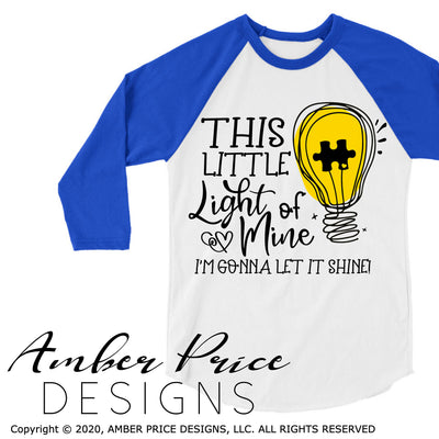 Autism Awareness SVG This little light of mine I'm gonna let it shine SVG April Autism awareness month svg, PNG, DXF, Sublimation, Screen print, File, Digital Download, Instant Download, Design cut file, cricut, Autism Shirt SVG