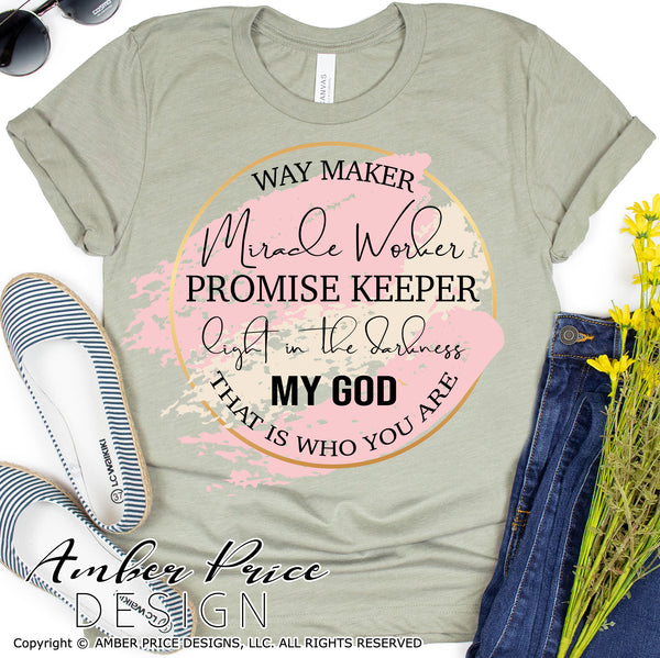 Way maker sublimation png Waymaker miracle worker promise keeper light in the darkness my God watercolor sublimation, printable, Christian PNG, Cricut silhouette, print & cut file, hand lettered, screen print file, DIY Christian shirt design, craft
