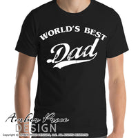World's best Dad SVG Baseball style lettering SVG father's day SVG PNG DXF