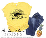 You are my sunshine SVG Sunflower clipart SVG PNG DXF