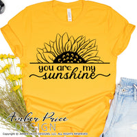 You are my sunshine svg, png, dxf, sunflower svg, sunflower clipart, half sunflower, script svg, cricut, silhouette, cut file, vector, cricut, silhouette, amber price design